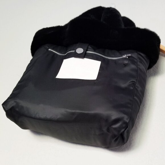 STAND STUDIO Black Lolita Teddy Tote Medium Plush Faux Fur Tote Bag $360 Soft - Picture 13 of 15